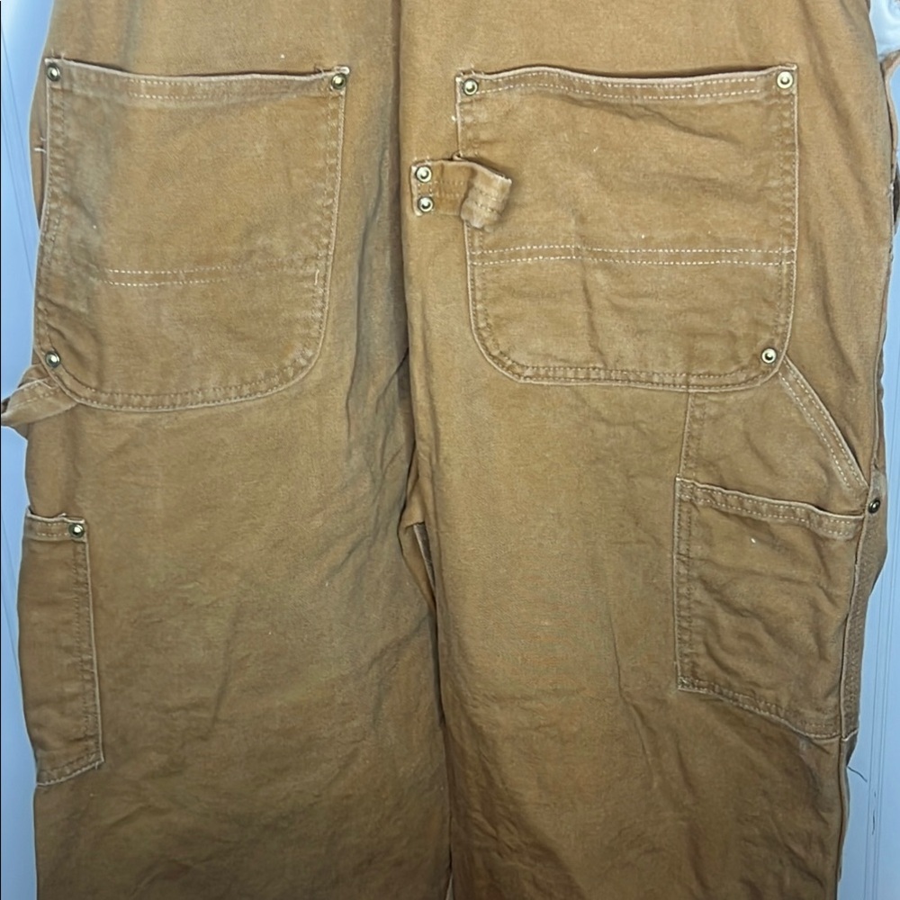 Carhartt R01 Tan Bib Overalls Size 37”X27.5” - Picture 11 of 11